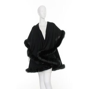 Avenue Faux Fur Trim Circle Vest : Plus Size, Black : New in Packaging
